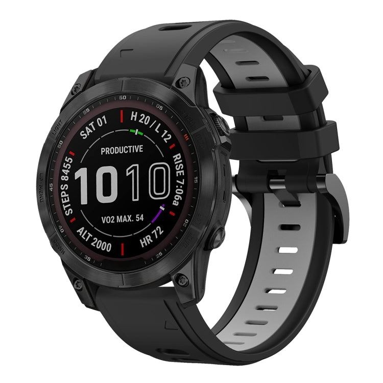 22mm Two-Color Sports Silicone Watch Band, For Garmin Fenix 7 Sapphire Solar, For Garmin EPIX Gen 2