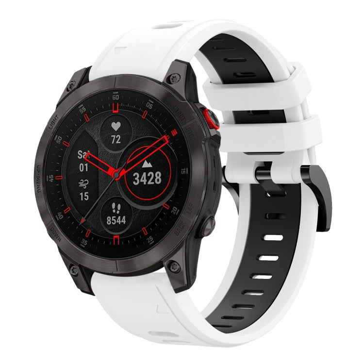 22mm Two-Color Sports Silicone Watch Band, For Garmin Fenix 7 Sapphire Solar, For Garmin EPIX Gen 2