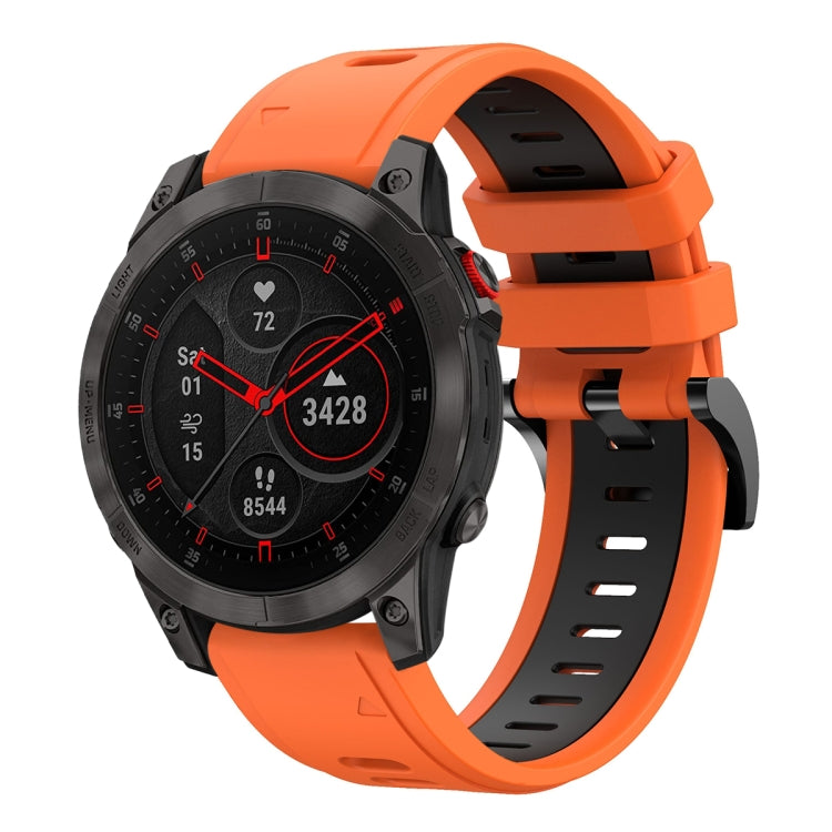 22mm Two-Color Sports Silicone Watch Band, For Garmin Fenix 7 Sapphire Solar, For Garmin EPIX Gen 2