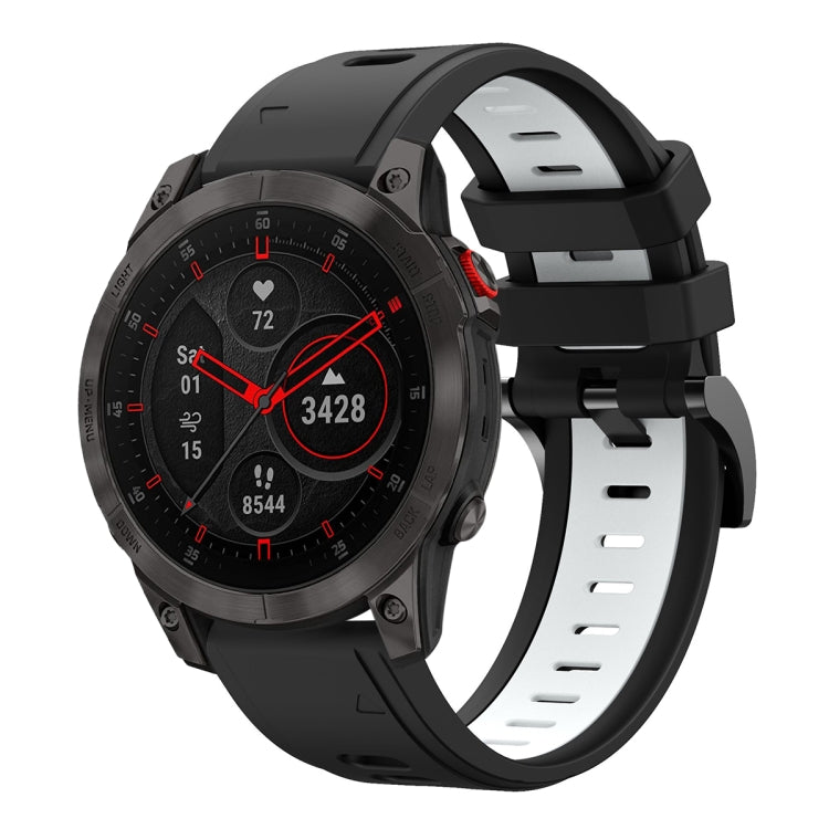 22mm Two-Color Sports Silicone Watch Band, For Garmin Fenix 7 Sapphire Solar, For Garmin EPIX Gen 2