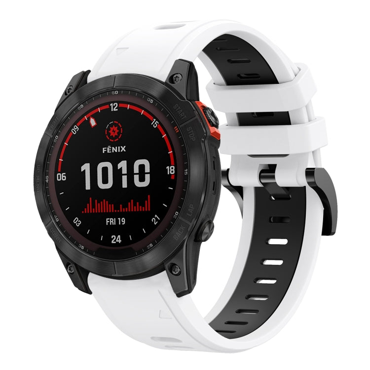 26mm Two-Color Sports Silicone Watch Band, For Garmin Fenix 7X, For Garmin Fenix 7X Solar