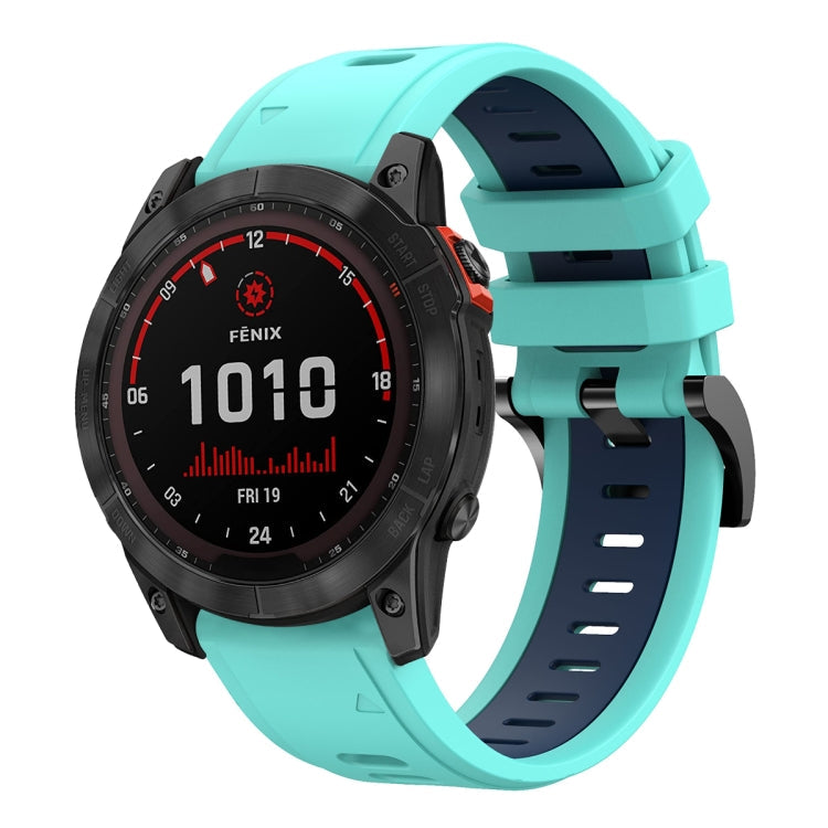 26mm Two-Color Sports Silicone Watch Band, For Garmin Fenix 7X, For Garmin Fenix 7X Solar