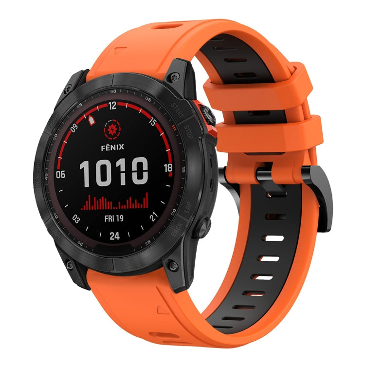 26mm Two-Color Sports Silicone Watch Band, For Garmin Fenix 7X, For Garmin Fenix 7X Solar