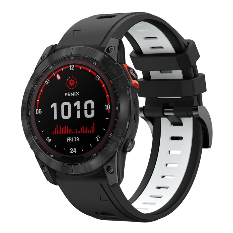 26mm Two-Color Sports Silicone Watch Band, For Garmin Fenix 7X, For Garmin Fenix 7X Solar