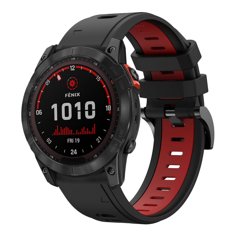 26mm Two-Color Sports Silicone Watch Band, For Garmin Fenix 7X, For Garmin Fenix 7X Solar