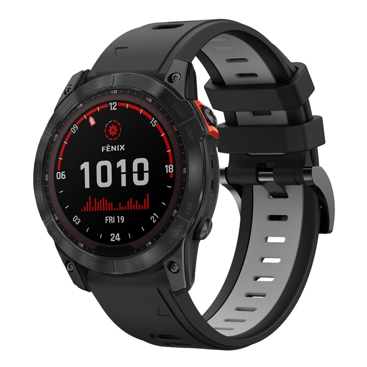 26mm Two-Color Sports Silicone Watch Band, For Garmin Fenix 7X, For Garmin Fenix 7X Solar