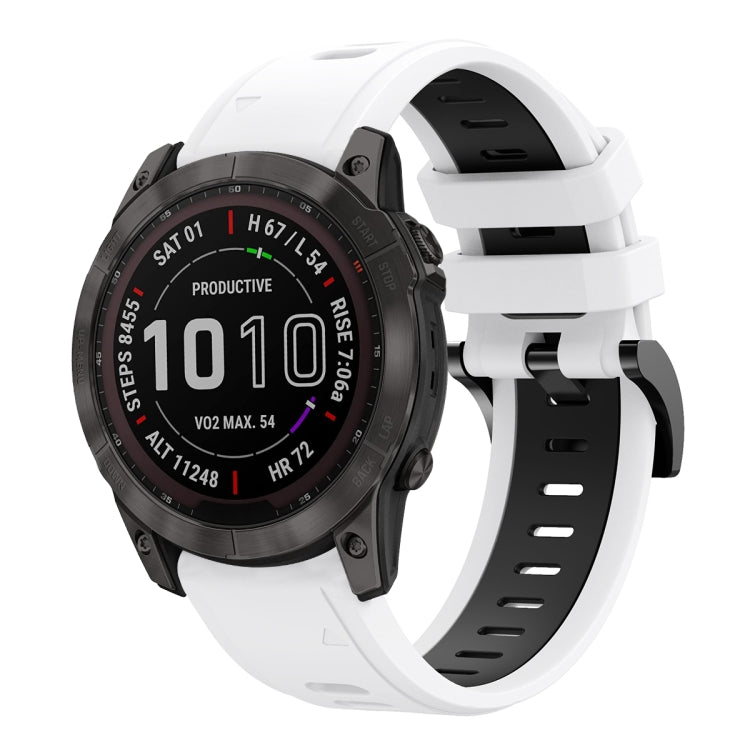 26mm Two-Color Sports Silicone Watch Band, For Garmin Fenix 7X, For Garmin Fenix 7X Solar