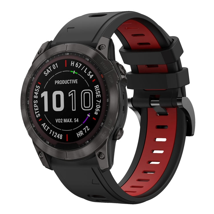 26mm Two-Color Sports Silicone Watch Band, For Garmin Fenix 7X, For Garmin Fenix 7X Solar