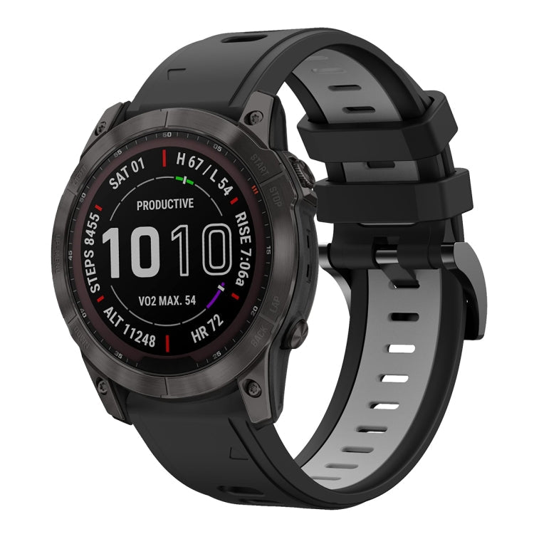 26mm Two-Color Sports Silicone Watch Band, For Garmin Fenix 7X, For Garmin Fenix 7X Solar