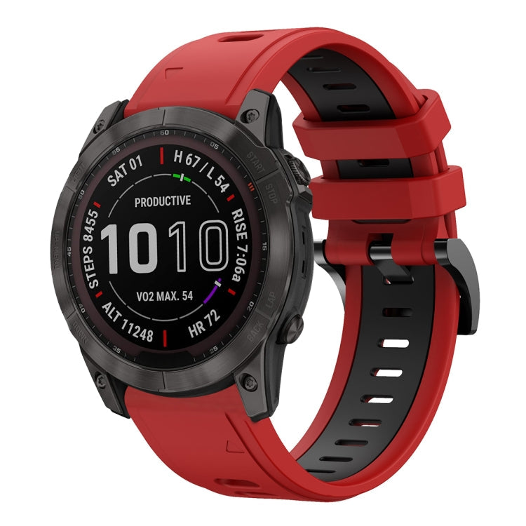 26mm Two-Color Sports Silicone Watch Band, For Garmin Fenix 7X, For Garmin Fenix 7X Solar
