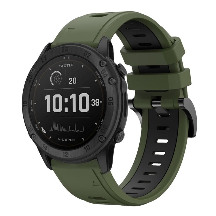 26mm Two-Color Sports Silicone Watch Band, For Garmin Tactix Delta, For Garmin Enduro