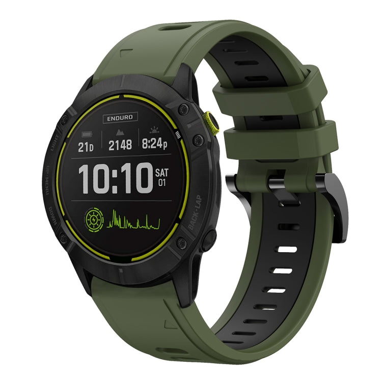 26mm Two-Color Sports Silicone Watch Band, For Garmin Tactix Delta, For Garmin Enduro