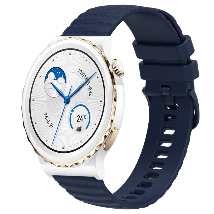 20mm Wavy Dot Pattern Solid Color Silicone Watch Band, For Huawei Watch GT3 Pro 43mm, For Huawei Watch GT3 42mm
