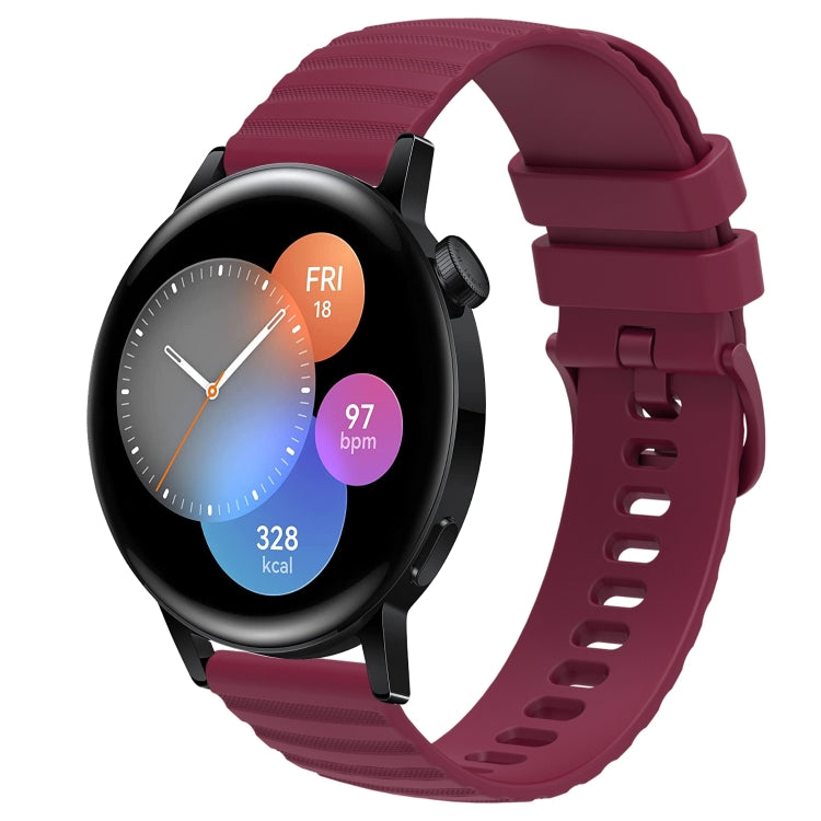20mm Wavy Dot Pattern Solid Color Silicone Watch Band, For Huawei Watch GT3 Pro 43mm, For Huawei Watch GT3 42mm