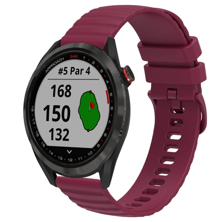 20mm Wavy Dot Pattern Solid Color Silicone Watch Band, For Garmin Approach S40, For Garmin Forerunner 158