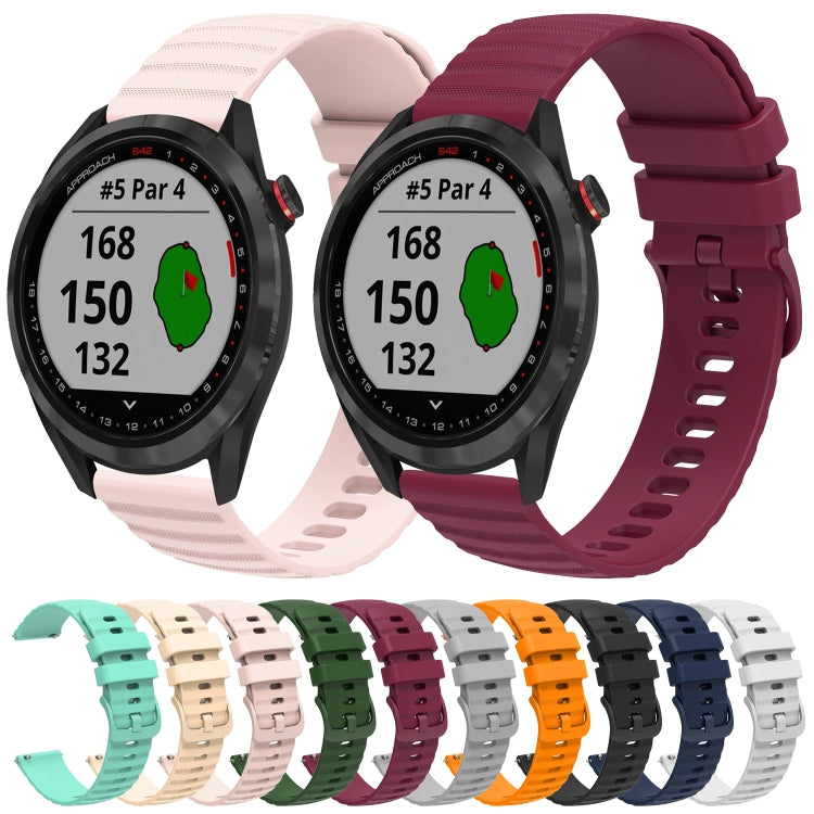 20mm Wavy Dot Pattern Solid Color Silicone Watch Band, For Garmin Approach S40, For Garmin Forerunner 158