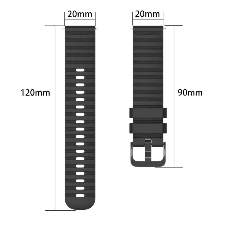 20mm Wavy Dot Pattern Solid Color Silicone Watch Band, For Garmin Approach S40, For Garmin Forerunner 158