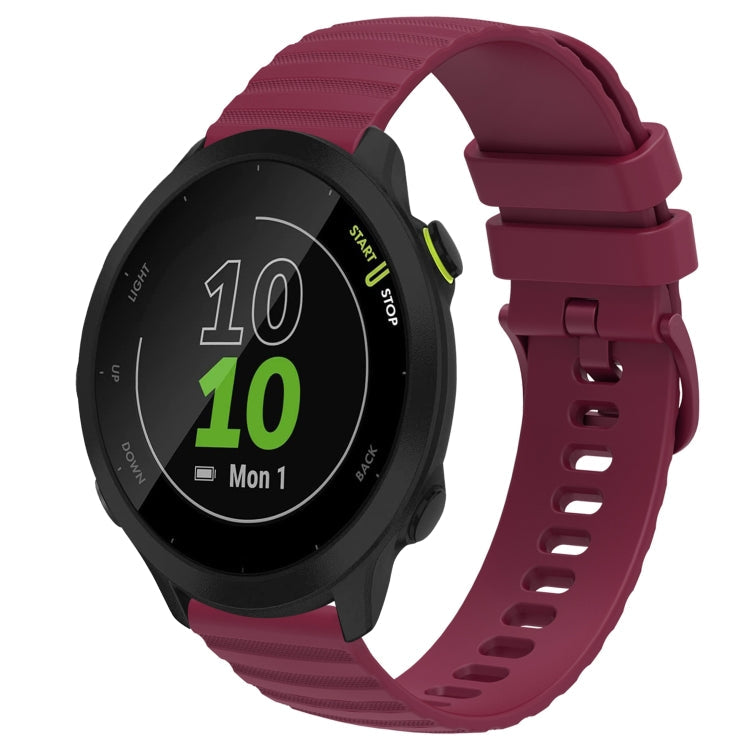 20mm Wavy Dot Pattern Solid Color Silicone Watch Band, For Garmin Forerunner 55, For Garmin Venu