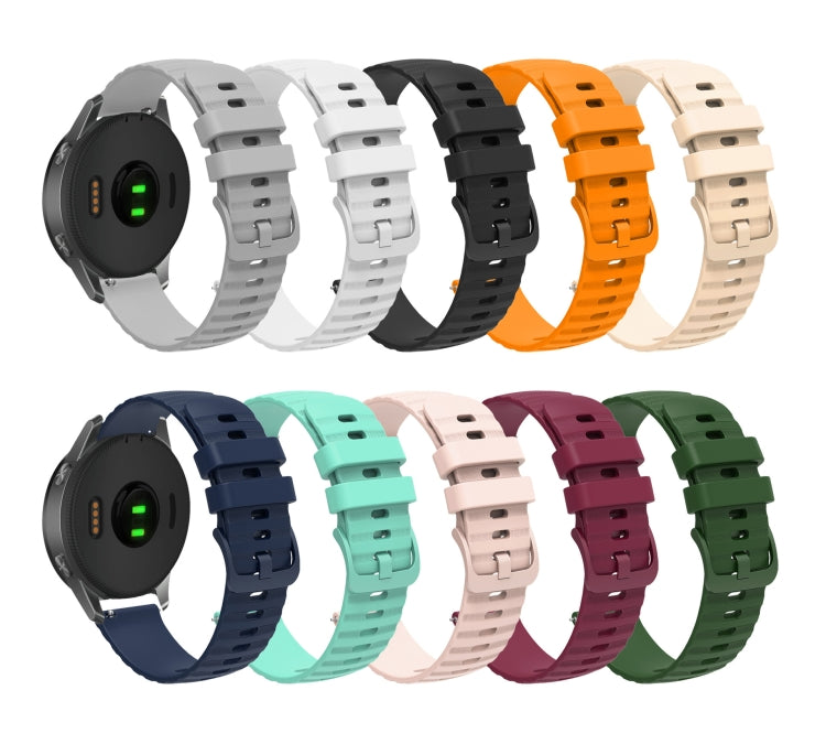 20mm Wavy Dot Pattern Solid Color Silicone Watch Band, For Garmin Forerunner 55, For Garmin Venu