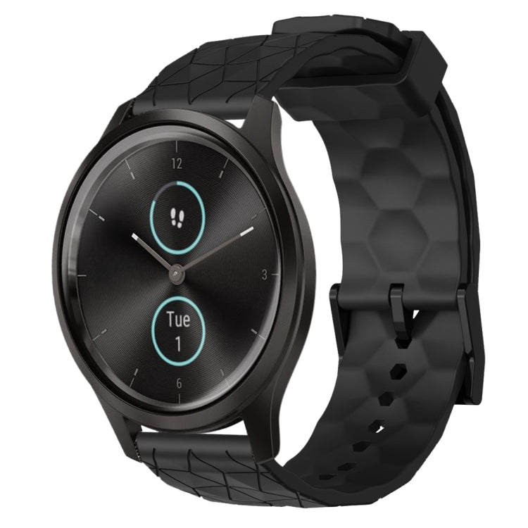 20mm Football Pattern Solid Color Silicone Watch Band, For Garminmove Style, For Garmin Forerunner 645 Music