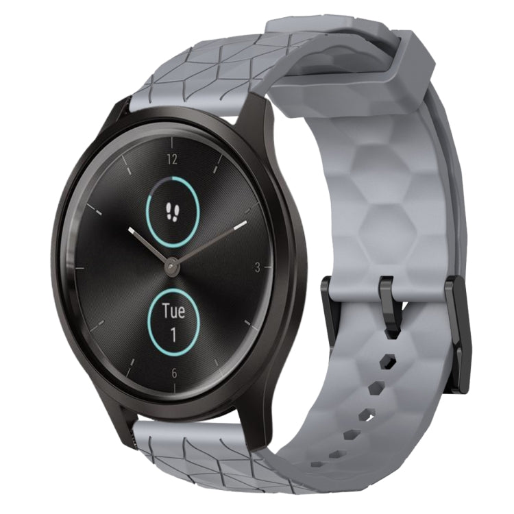 20mm Football Pattern Solid Color Silicone Watch Band, For Garminmove Style, For Garmin Forerunner 645 Music