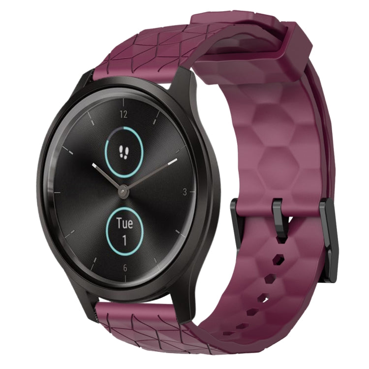 20mm Football Pattern Solid Color Silicone Watch Band, For Garminmove Style, For Garmin Forerunner 645 Music