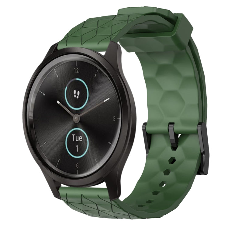 20mm Football Pattern Solid Color Silicone Watch Band, For Garminmove Style, For Garmin Forerunner 645 Music