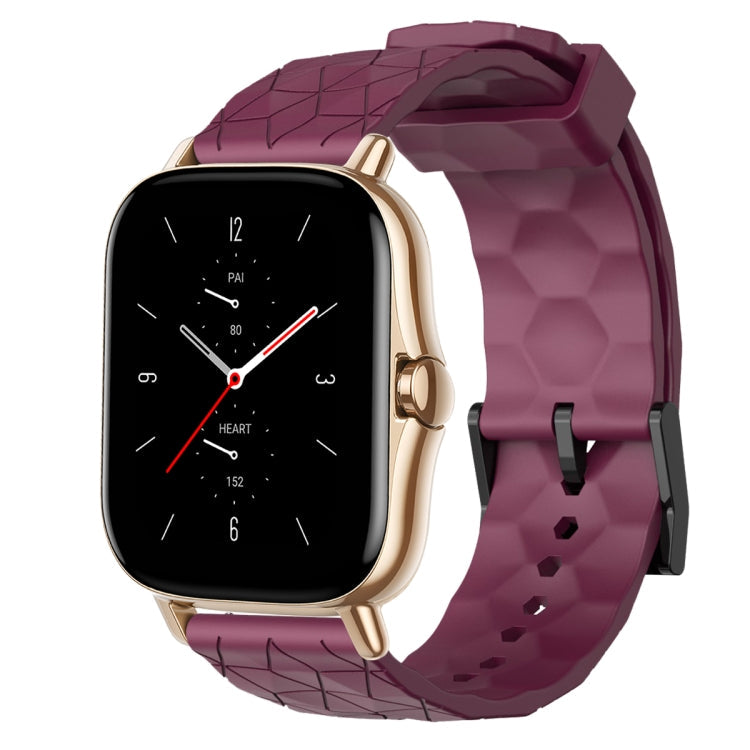 20mm Football Pattern Solid Color Silicone Watch Band, For Amazfit GTS 2E, For Amazfit GTS 2 Mini
