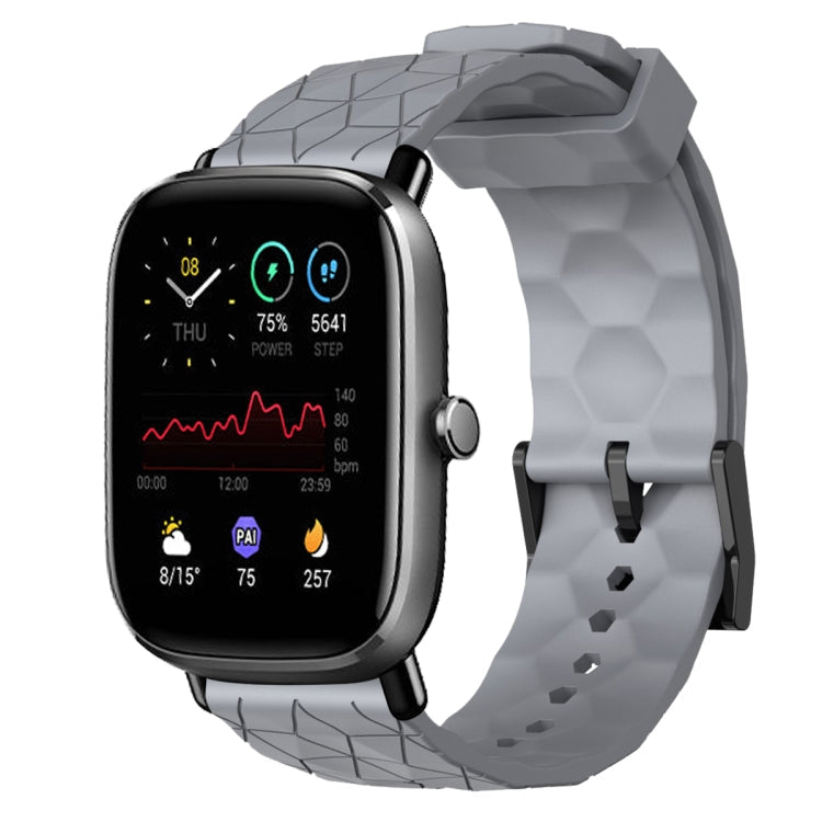 20mm Football Pattern Solid Color Silicone Watch Band, For Amazfit GTS 2E, For Amazfit GTS 2 Mini