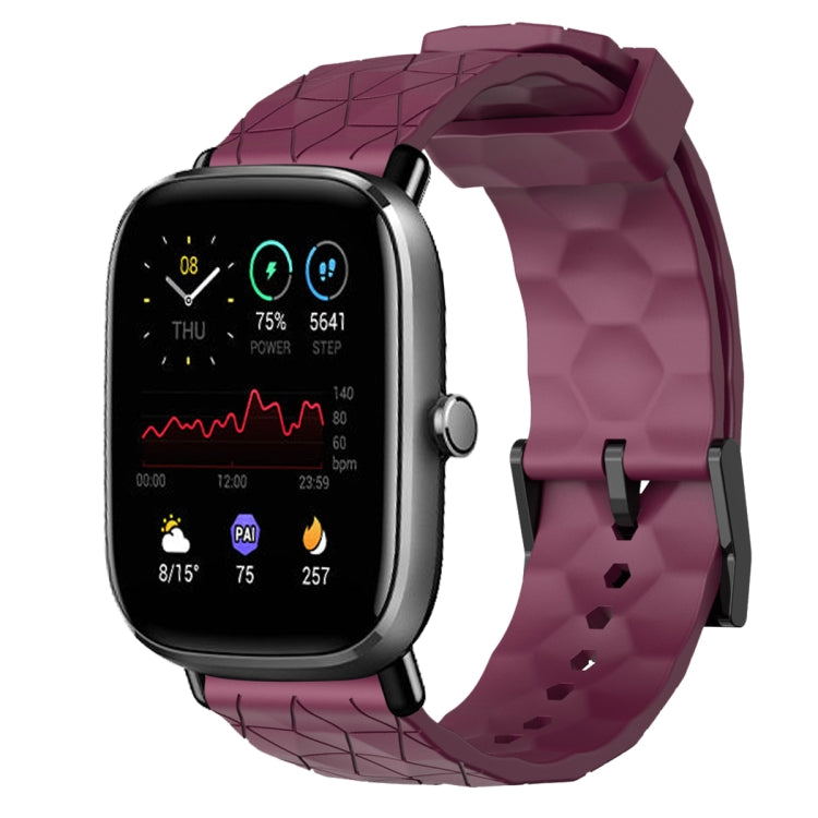 20mm Football Pattern Solid Color Silicone Watch Band, For Amazfit GTS 2E, For Amazfit GTS 2 Mini