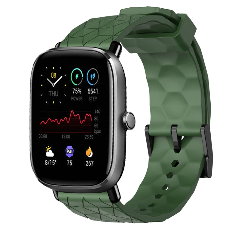 20mm Football Pattern Solid Color Silicone Watch Band, For Amazfit GTS 2E, For Amazfit GTS 2 Mini