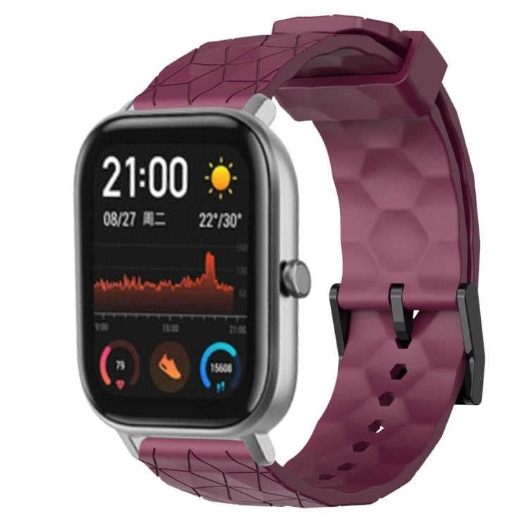 20mm Football Pattern Solid Color Silicone Watch Band, For Amazfit GTS 2, For Amazfit GTS