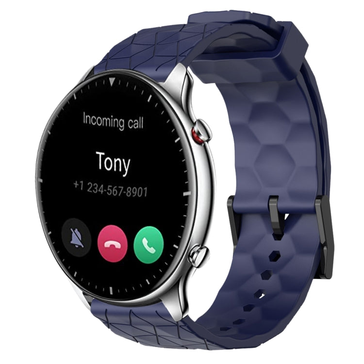 22mm Football Pattern Solid Color Silicone Watch Band, For Amazfit GTR 2, For Amazfit 3