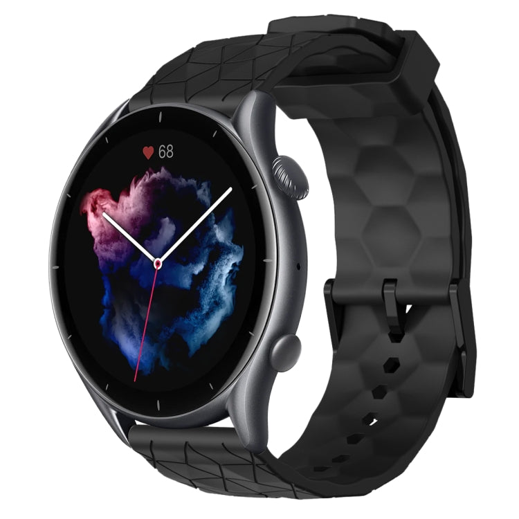 22mm Football Pattern Solid Color Silicone Watch Band, For Amazfit GTR 2, For Amazfit 3