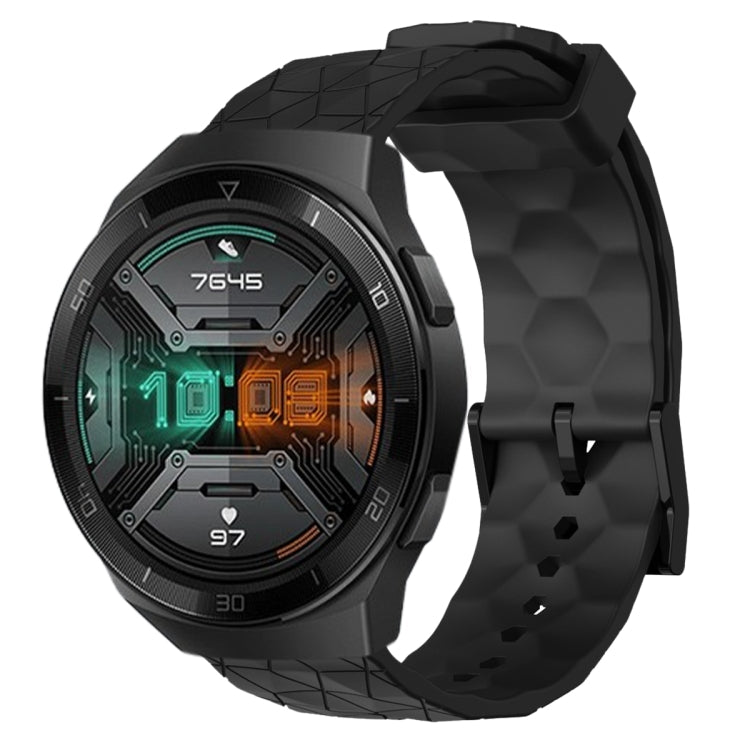 22mm Football Pattern Solid Color Silicone Watch Band, For Huawei Watch GT 2E, For Huawei GT2 46mm