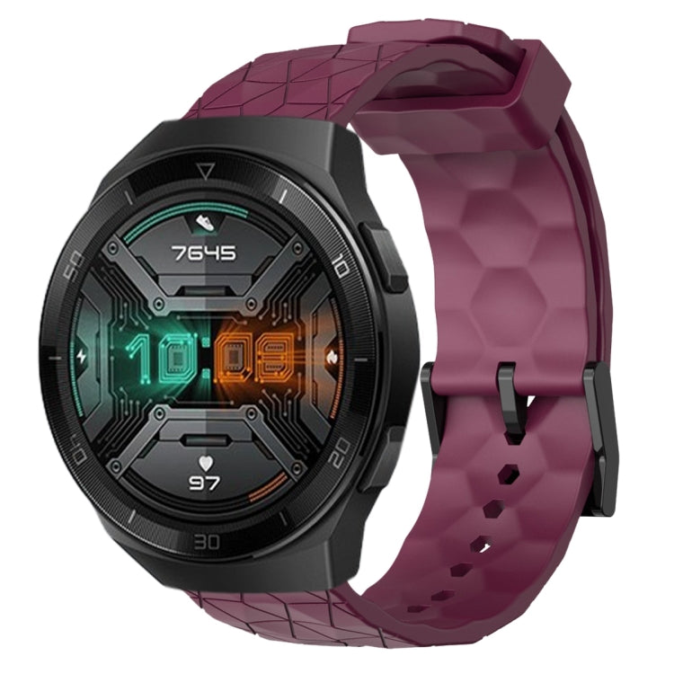 22mm Football Pattern Solid Color Silicone Watch Band, For Huawei Watch GT 2E, For Huawei GT2 46mm