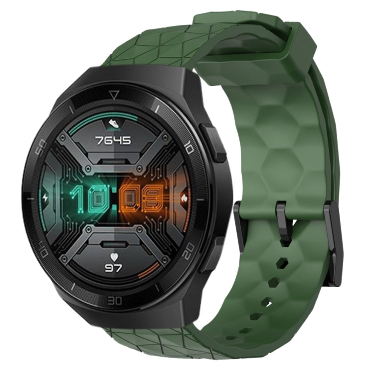 22mm Football Pattern Solid Color Silicone Watch Band, For Huawei Watch GT 2E, For Huawei GT2 46mm