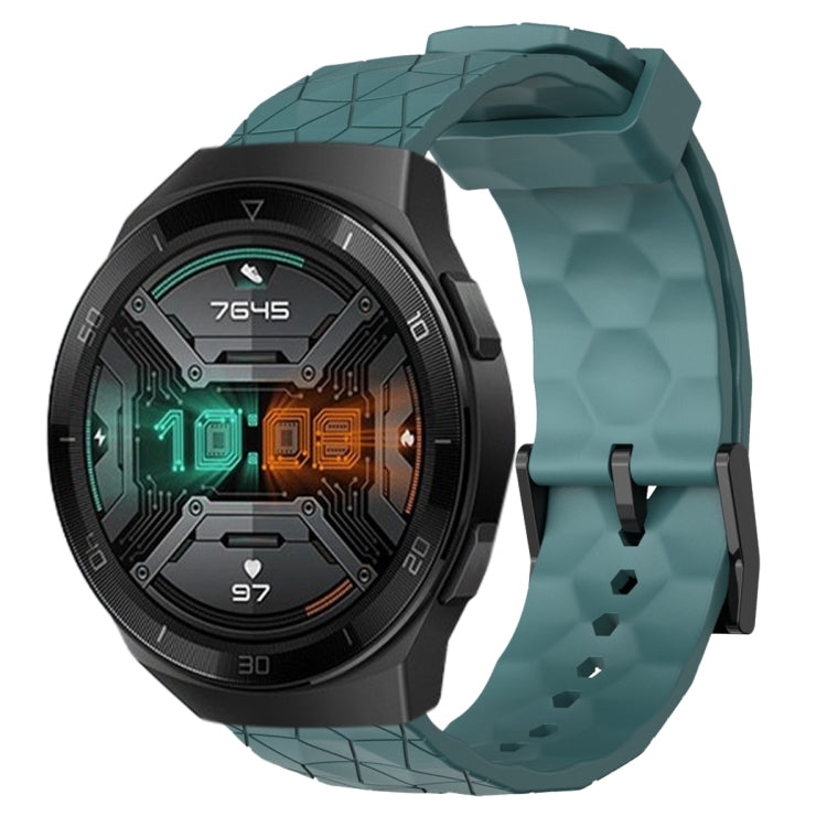 22mm Football Pattern Solid Color Silicone Watch Band, For Huawei Watch GT 2E, For Huawei GT2 46mm