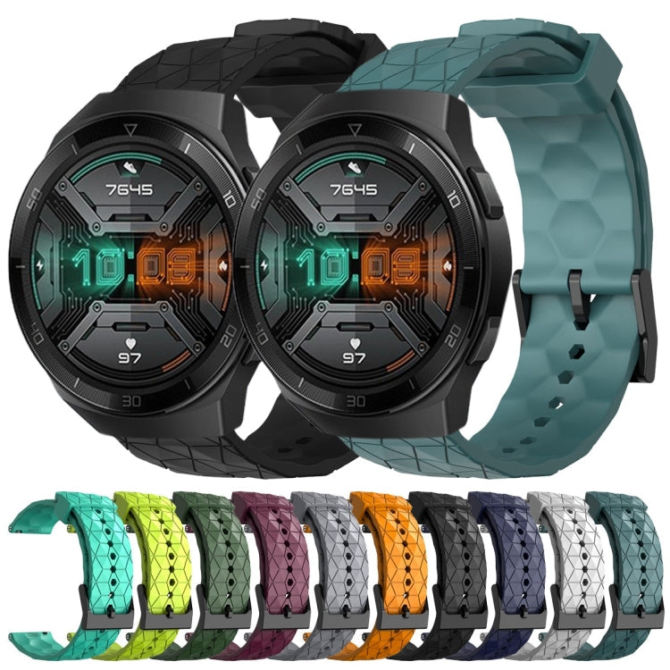 22mm Football Pattern Solid Color Silicone Watch Band, For Huawei Watch GT 2E, For Huawei GT2 46mm