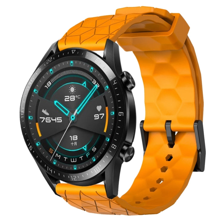22mm Football Pattern Solid Color Silicone Watch Band, For Huawei Watch GT 2E, For Huawei GT2 46mm