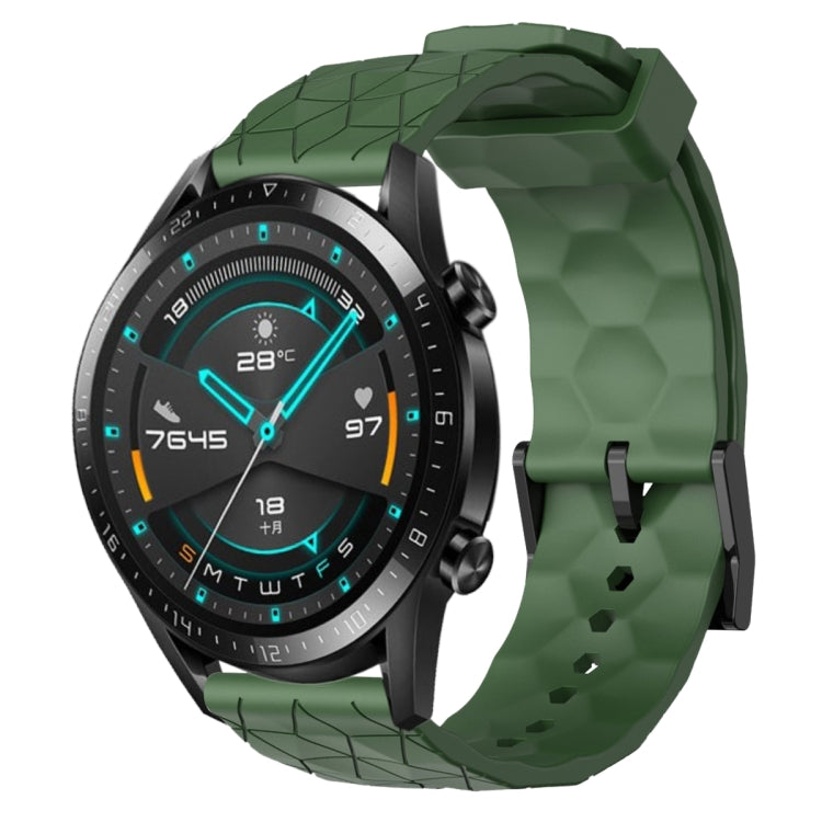 22mm Football Pattern Solid Color Silicone Watch Band, For Huawei Watch GT 2E, For Huawei GT2 46mm