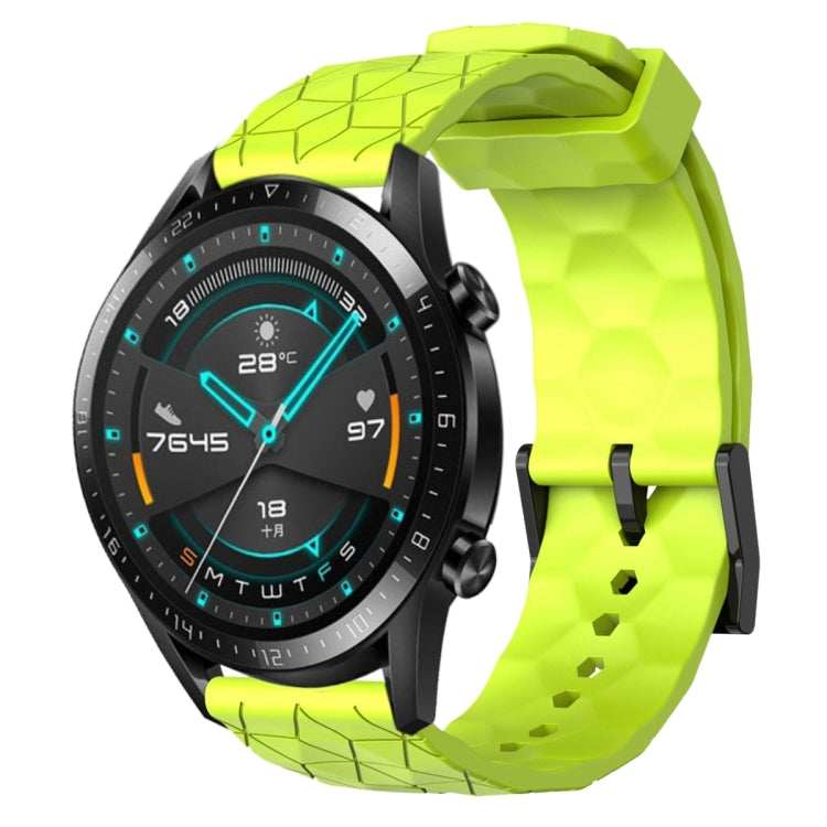 22mm Football Pattern Solid Color Silicone Watch Band, For Huawei Watch GT 2E, For Huawei GT2 46mm