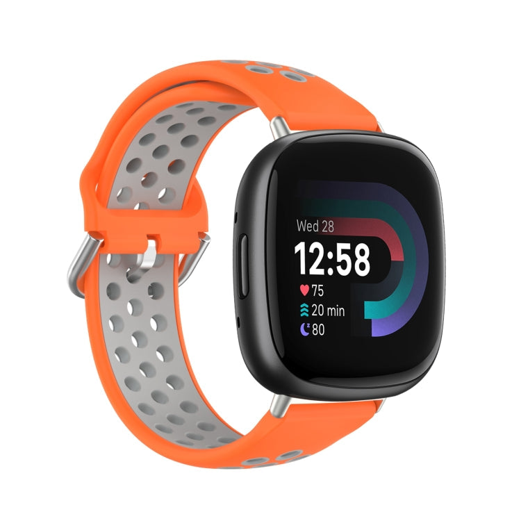 Two-Color Perforated Breathable Silicone Watch Band, For Fitbit Versa 4