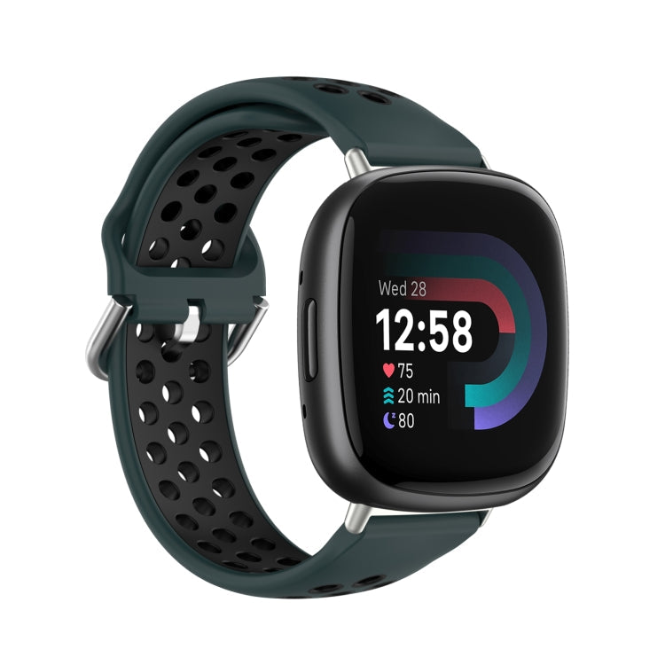 Two-Color Perforated Breathable Silicone Watch Band, For Fitbit Versa 4