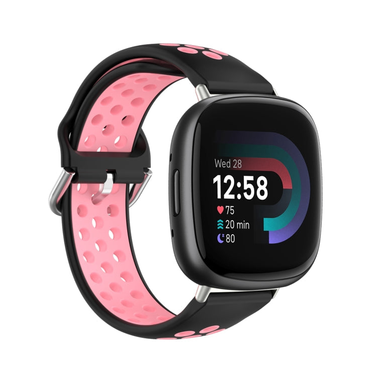Two-Color Perforated Breathable Silicone Watch Band, For Fitbit Versa 4