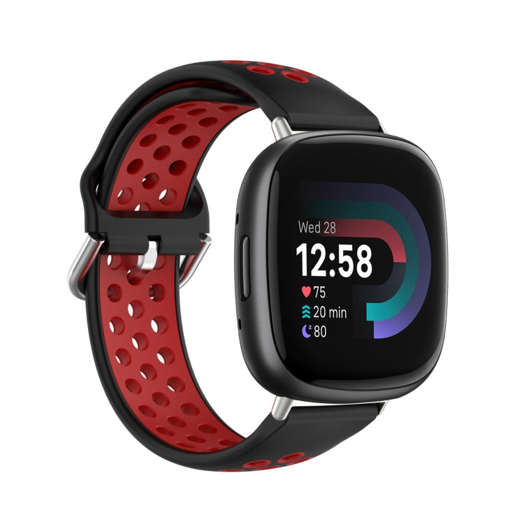 Two-Color Perforated Breathable Silicone Watch Band, For Fitbit Versa 4