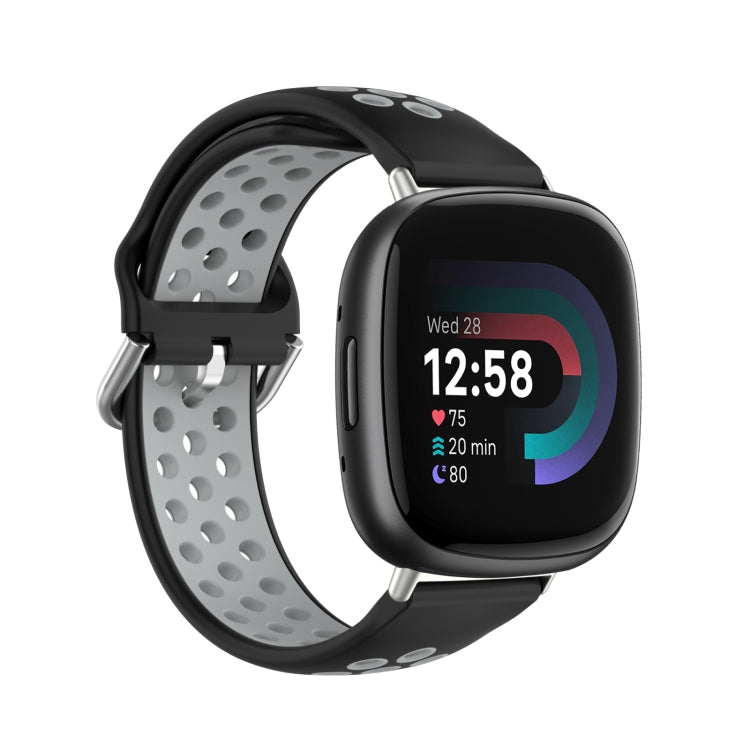 Two-Color Perforated Breathable Silicone Watch Band, For Fitbit Versa 4