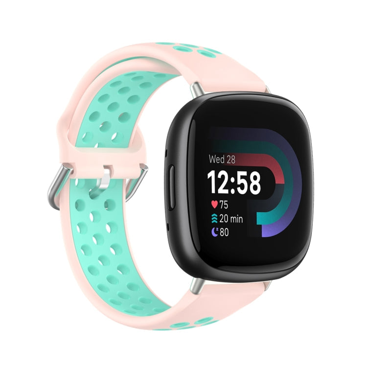 Two-Color Perforated Breathable Silicone Watch Band, For Fitbit Versa 4