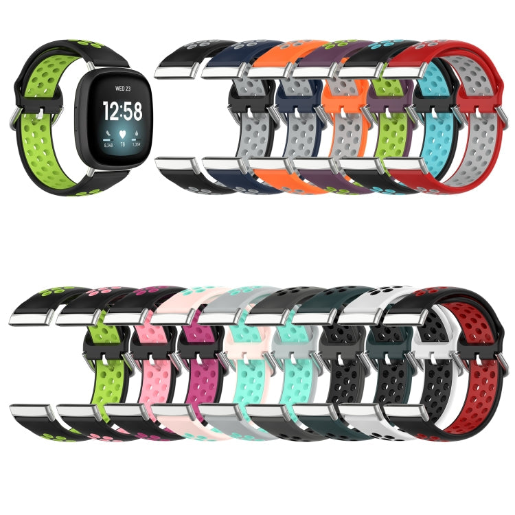 Two-Color Perforated Breathable Silicone Watch Band, For Fitbit Versa 4