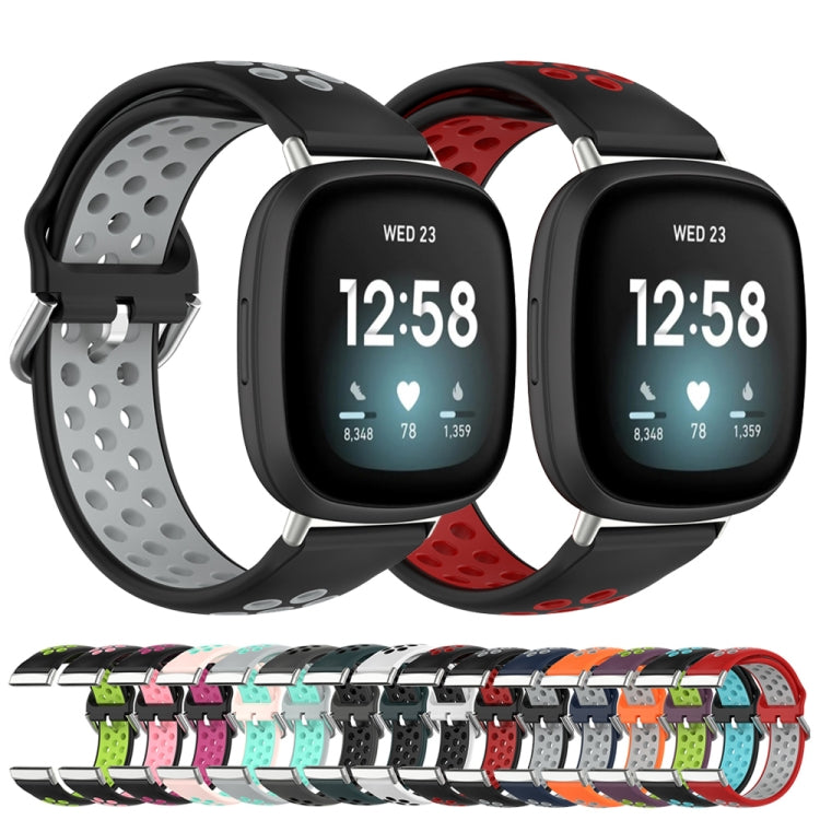 Two-Color Perforated Breathable Silicone Watch Band, For Fitbit Versa 4